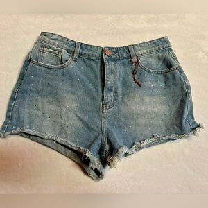 Denim Embellished Blue Shorts